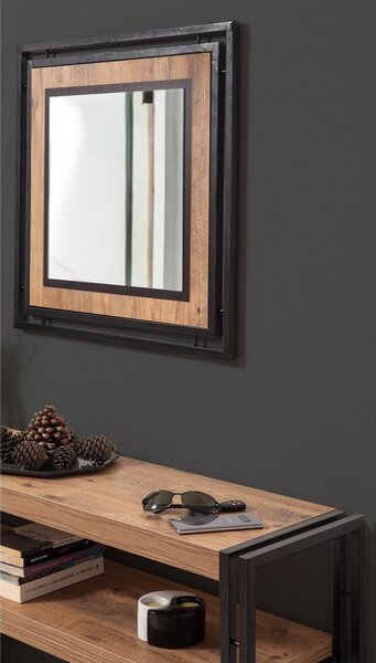 Consola COSMO DRESUAR, stejar/negru, PAL melaminat/metal, 140x35x80 cm