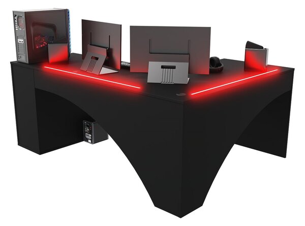 Masă PC de colț Carbon (Negru) (S) (cu iluminat RGB). 1054965