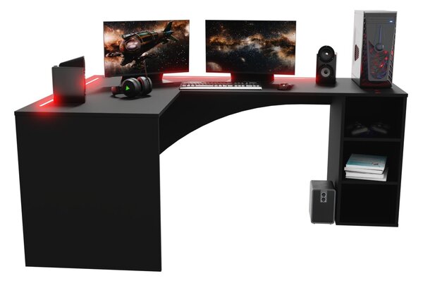 Masă PC de colț Carbon (Negru) (S) (cu iluminat RGB). 1054965