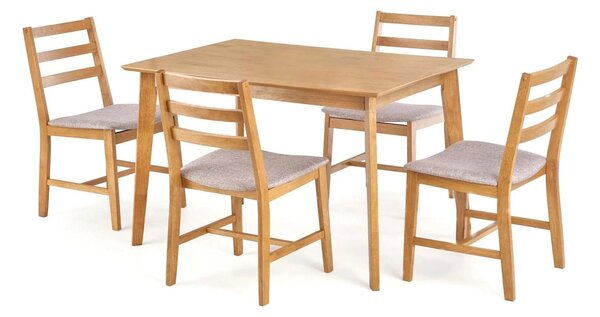 Set masa si 4 scaune CORDOBA, gri/stejar