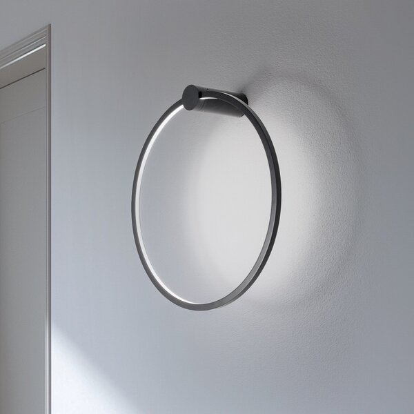 Milagro Lighting Aplică de perete LED Saturno, negru, Ø 50 cm, metal, 4.000 K, Negru, Camera de zi / sufragerie, Aluminiu, Modern