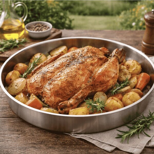 Set 3 tavi Pufo Cook pentru Cuptor, 30 cm, 28 cm și 26 cm- Ideale pentru Prajituri Pufoase, Fripturi Suculente, Pui, Legume Perfect Coapte