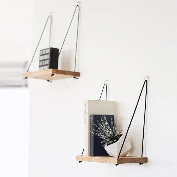 Set 2 polite AA098, stejar, lemn de molid, 40x13x50 cm