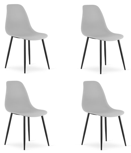 Set 4 Scaune Bucatarie/Dining Velo Plus Gri Deschis