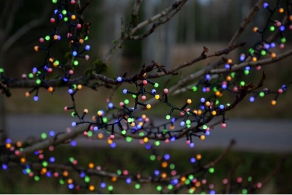 Eglo - Ghirlandă luminoasă LED de exterior pentru Crăciun BERRY MINI, 700 LED/8 funcții, 19 m, multicoloră, IP44