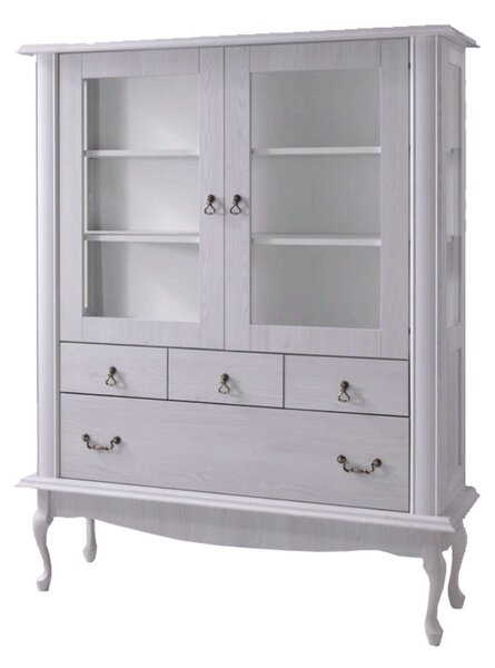 Vitrina VILAR DA5, pin alb, DTD laminat, 125x42x158 cm