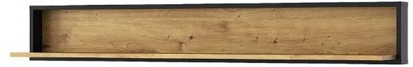 Polita BOSCO, stejar artisan maro/negru, PAL laminat, 150x20x22 cm