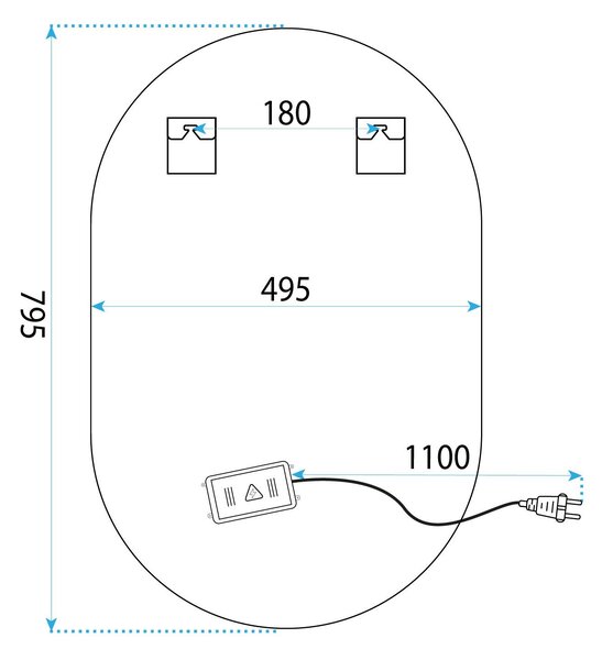 Oglindă LED 50x80cm S027