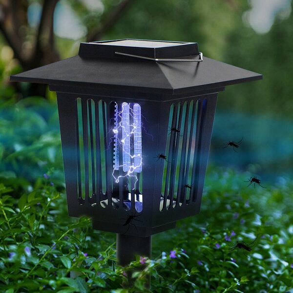 Lampă solară LED de grădină ucigașă de insecte J-22 Neagra