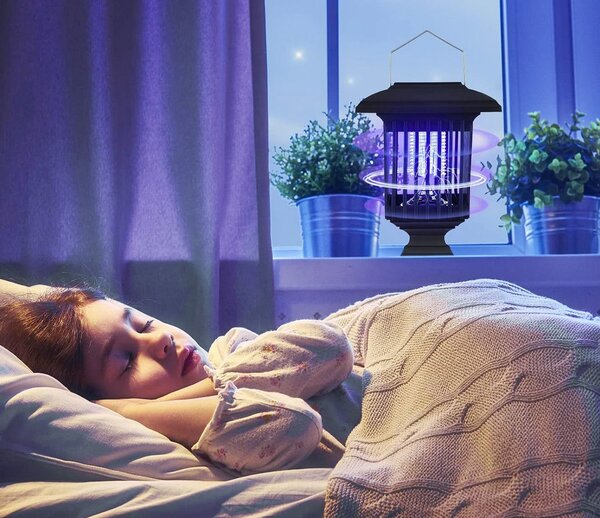 Lampă solară LED de grădină ucigașă de insecte J-22 Neagra