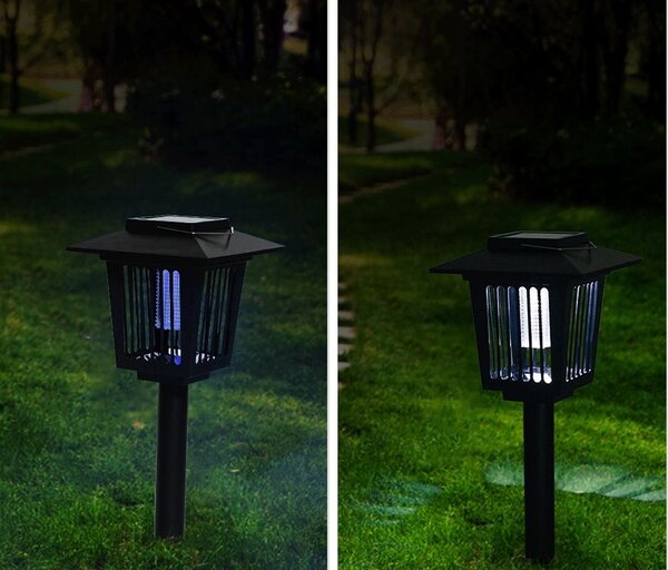 Lampă solară LED de grădină ucigașă de insecte J-22 Neagra