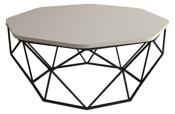 Masuta cafea Diamond, bej/negru, PAL melaminat/metal, 90x38x90 cm