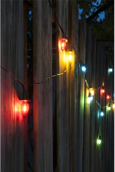 Ghirlandă LED extensibilă pentru exterior CONE FILAMENT, 20 x E10, 14 m, multicolor/alb cald, IP44
