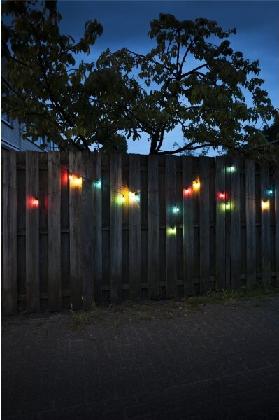 Ghirlandă LED extensibilă pentru exterior CONE FILAMENT, 20 x E10, 14 m, multicolor/alb cald, IP44