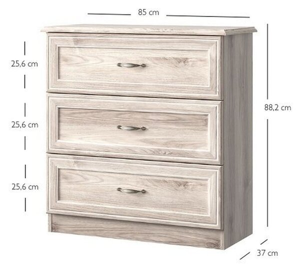 Comoda LIZBON, stejar nairobi, PAL laminat, 85x37x88 cm