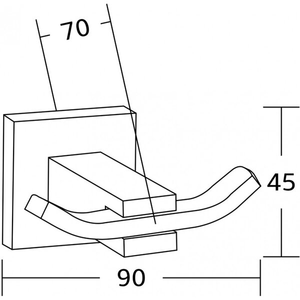 Mexen Accesorii Mexen, suport pentru prosoape VANE, 2 carlige, auriu, 7020935-50
