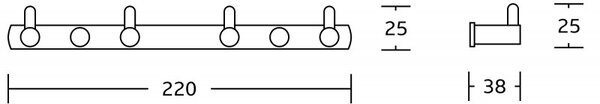 Mexen Accesorii Mexen, suport pentru prosoape, 4 carlige, auriu, 709164-50