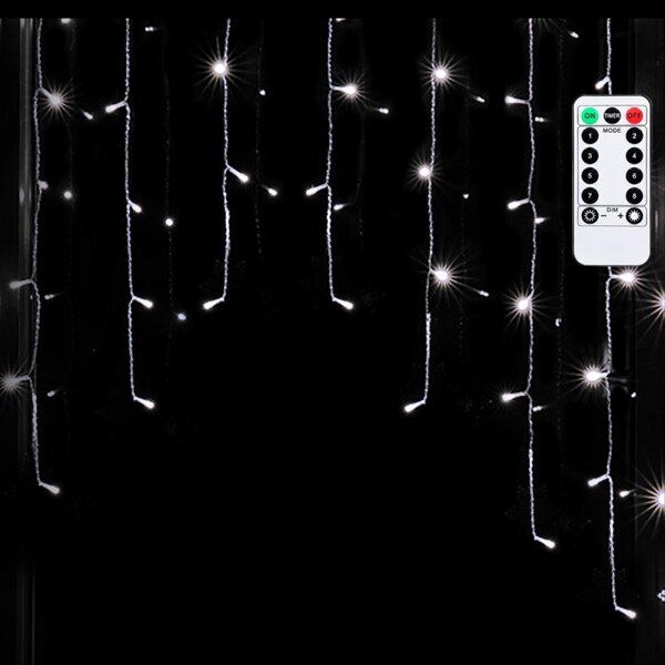 Aigostar - Ghirlandă LED de Crăciun pentru exterior 200xLED/6W/230V/8 funcții 3x1m IP44 alb rece+telecomandă
