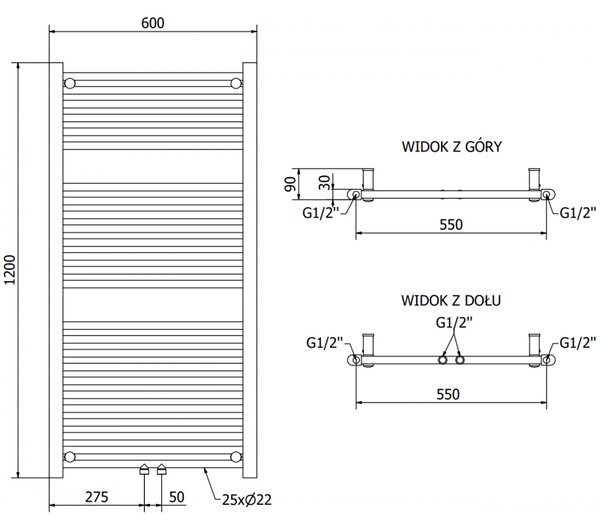 Mexen Mars, element electric de încălzire 1200 x 600 mm, 600 W, alb, W110-1200-600-2600-20