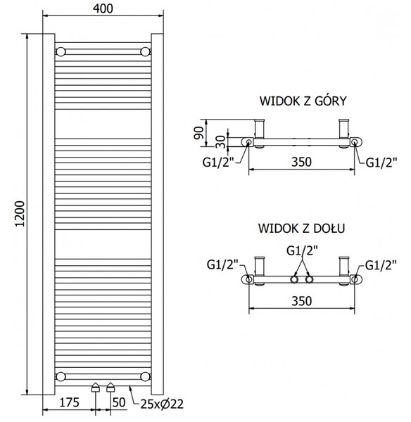 Mexen Mars, element electric de încălzire 1200 x 400 mm, 300 W, crom, W110-1200-400-2300-01