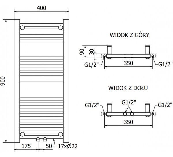 Mexen Mars, element electric de încălzire 900 x 400 mm, 300 W, negru, W110-0900-400-2300-70