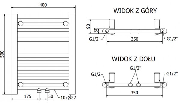 Mexen Mars, element electric de încălzire 500 x 400 mm, 300 W, negru, W110-0500-400-2300-70