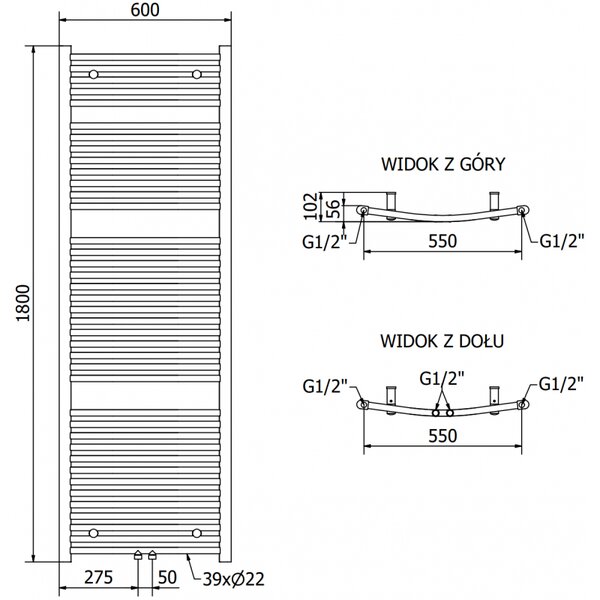 Mexen Ares, element electric de încălzire 1800 x 600 mm, 900 W, alb, W102-1800-600-2900-20