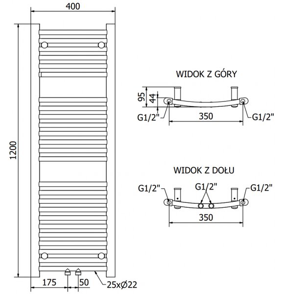 Mexen Ares radiator electric 1200 x 400 mm, 400 W, negru - W102-1200-400-6400-70