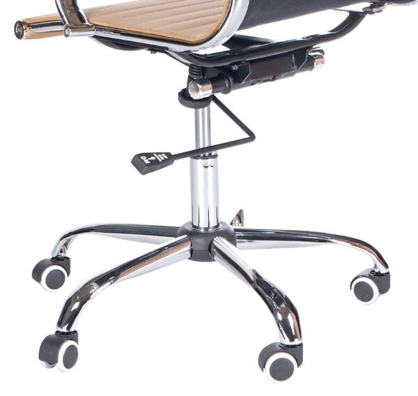 Scaun de birou, forma ergonomica, baza metalica rotativa, inaltime 48-56 cm, maro