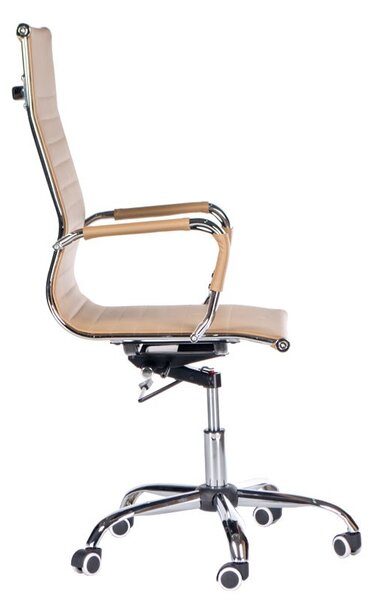 Scaun de birou, forma ergonomica, baza metalica rotativa, inaltime 48-56 cm, maro