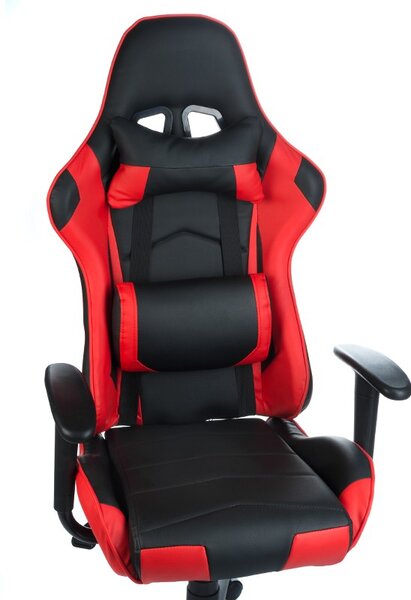 Scaun gaming, inaltime reglabila 48-58 cm, cotiere, perna cervicala si lombara