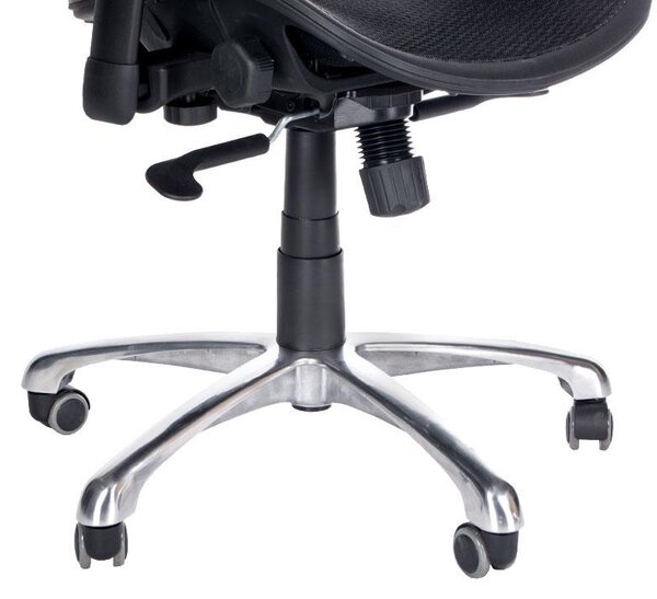 Scaun de birou pivotant, inaltime 44-54 cm, cotiere si tetiera reglabile, negru