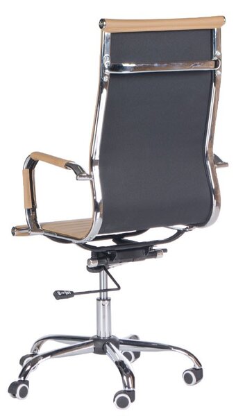 Scaun de birou, forma ergonomica, baza metalica rotativa, inaltime 48-56 cm, maro