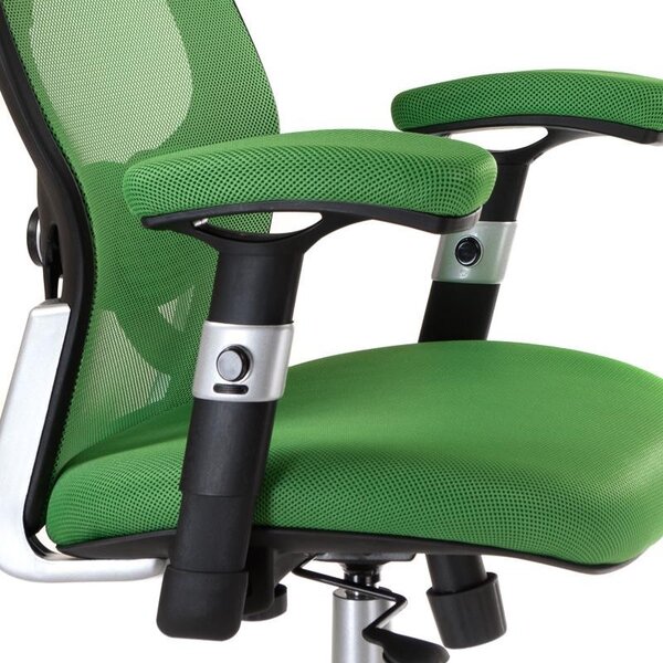 Scaun de birou, inaltime reglabila 46-56 cm, forma ergonomica, baza metalica, mesh verde