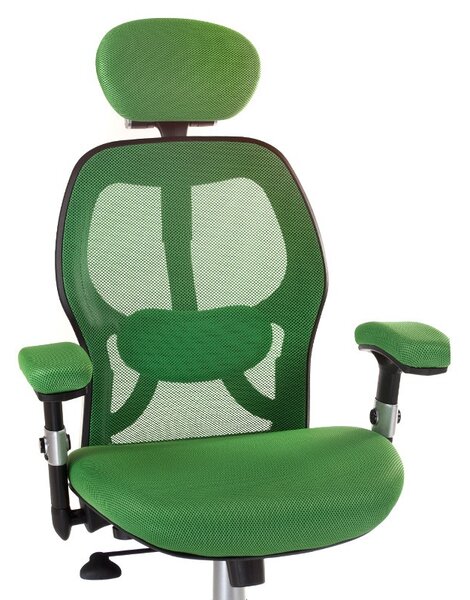 Scaun de birou, inaltime reglabila 46-56 cm, forma ergonomica, baza metalica, mesh verde