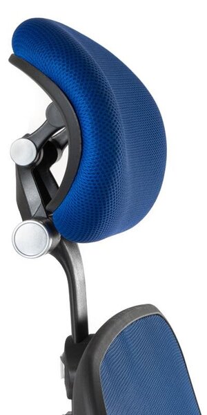 Scaun de birou, inaltime reglabila, pivotant, tetiera, latime 52 cm, albastru