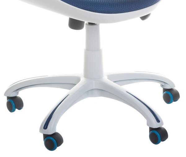 Scaun ergonomic de birou sau conferinta, inaltime reglabila, roti mobile, alb si albastru