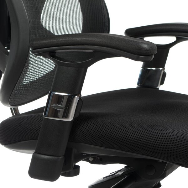 Scaun ergonomic de birou, design modern, inaltime reglabila, mesh, negru