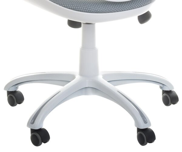 Scaun de birou, roti pivotante, spatar profilat, inaltime reglabila 40-47 cm, alb, gri