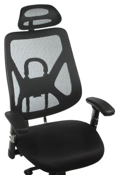 Scaun ergonomic de birou, design modern, inaltime reglabila, mesh, negru