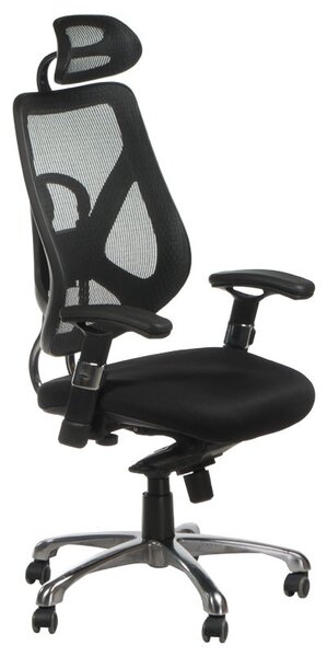 Scaun ergonomic de birou, design modern, inaltime reglabila, mesh, negru