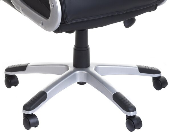 Scaun ergonomic BX-5085B, roti pivotante, tapiterie spuma si piele eco, inaltime reglabila 40-45 cm, negru