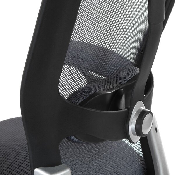 Scaun ergonomic cu spatar inalt, tetiera confortabila, cotiere din spuma moale, reglabil, gri