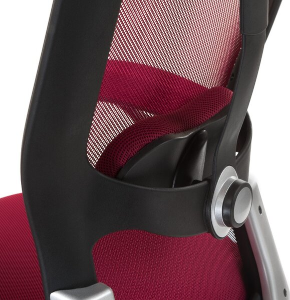 Scaun ergonomic, spatar inalt, cotiere tapitate, roti pivotante, inaltime reglabila 46-56 cm, rosu