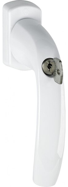 Maner fereastra, Hoppe New York, material aluminiu, culoare alb, patrat 40 mm, cu cheie