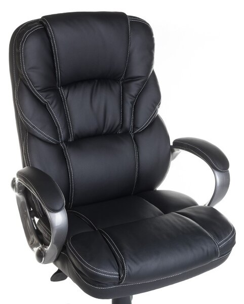 Scaun ergonomic de birou, inaltime reglabila 50-58 cm, spatar conturat, captuseala din spuma, negru