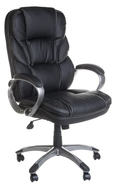 Scaun ergonomic de birou, inaltime reglabila 50-58 cm, spatar conturat, captuseala din spuma, negru
