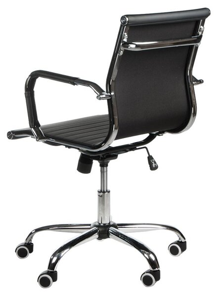 Scaun rotativ de birou, tapiterie piele ecologica, inaltime reglabila 44-54 cm, negru