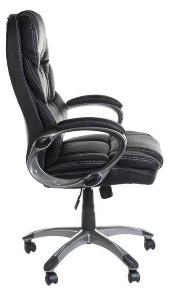 Scaun ergonomic de birou, inaltime reglabila 50-58 cm, spatar conturat, captuseala din spuma, negru