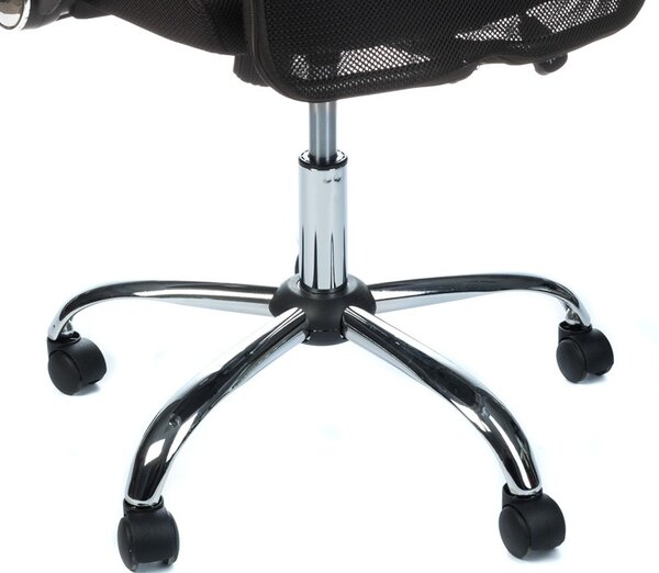 Scaun de birou, inaltime reglabila, roti cauciuc, inaltime spatar 65 cm, negru